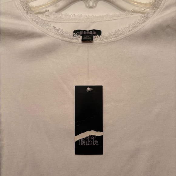 Wild fable women’s long sleeved cropped shirt-fresh white - Picture 2 of 5